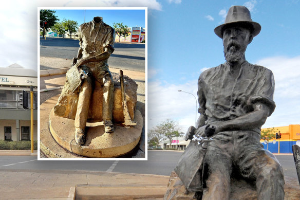 The near-century old Paddy Hannan statue in Kalgoorlie was decapitated overnight.