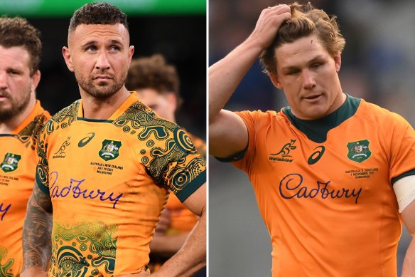 Quade Cooper and Michael Hooper were the biggest omissions from Eddie Jones’ World Cup squad.