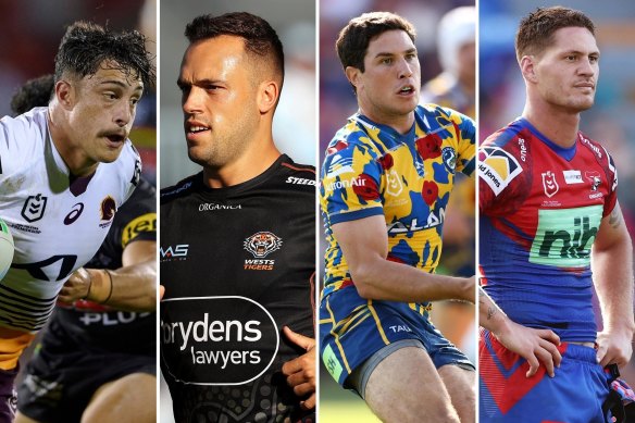 Kotoni Staggs, Luke Brooks, Mitchell Moses and Kalyn Ponga.