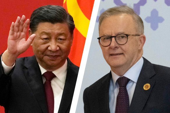 Xi Jinping and Anthony Albanese.