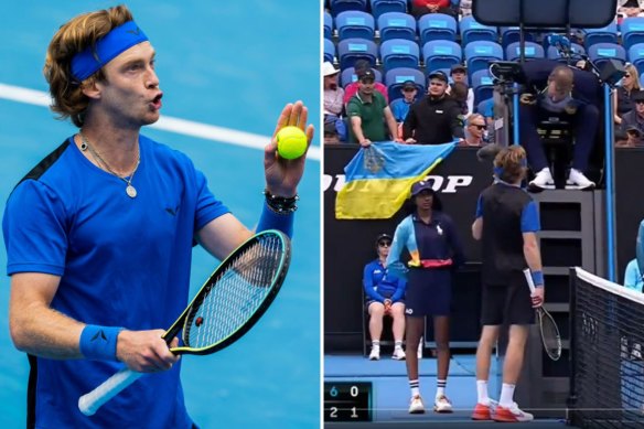 Andrey Rublev approached the chair umpire over crowd behaviour.