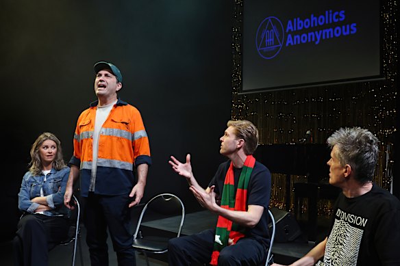 (From left) Christie Whelan Browne, Chris Taylor, Mark Humphries and Andrew Hansen in The Year in Tatters.