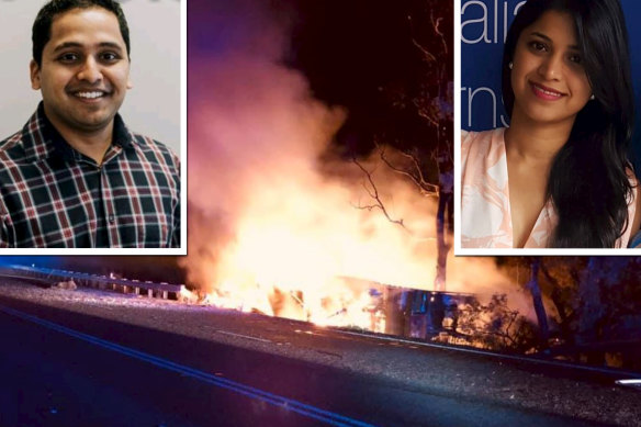 Harshwardhan Narde and Preethi Reddy were both dentists and in a relationship before police suspected he killed her prior to driving his car into a tree.
