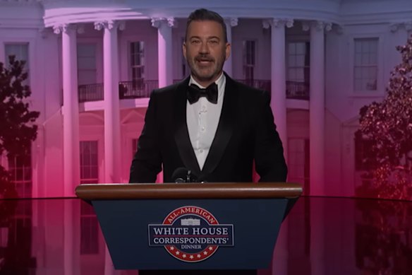 Late-night host Jimmy Kimmel delivering his roast in the days before the White House Correspondents’ Dinner.