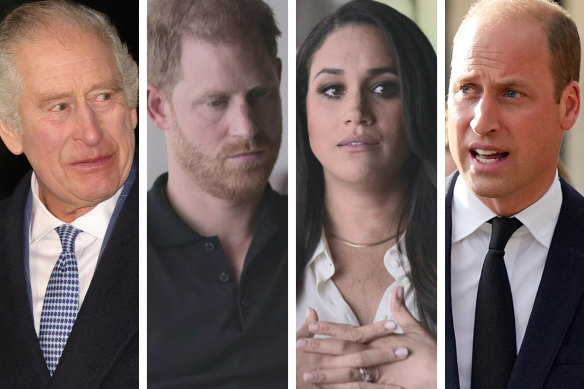 Family argument: King Charles, Harry, Meghan and William.