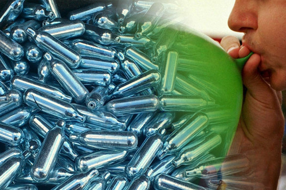 Nitrous oxide is often sold in small metal canisters and inhaled out of balloons.