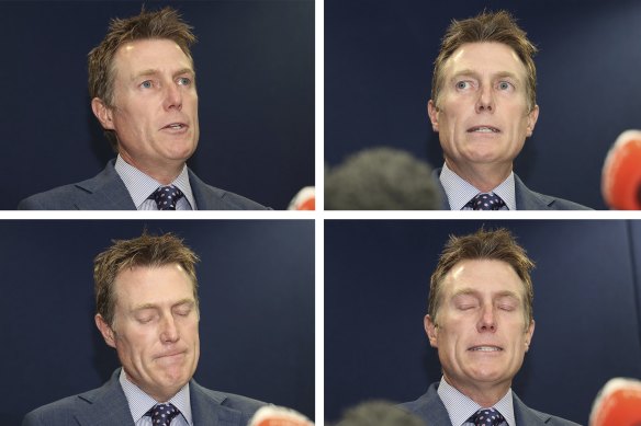 Attorney-General Christian Porter speaking at a press conference in Perth on Wednesday.
