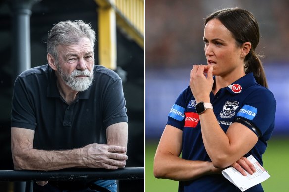 Richmond’s Neil Balme and Geelong/Channel Seven’s Daisy Pearce.