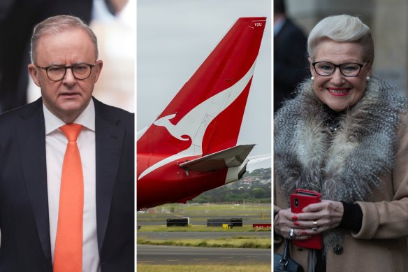 Bronwyn Bishop (right) dug in over her travel issues a decade ago. Anthony Albanese is taking a similar approach.