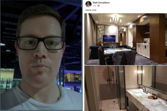 Matthew Donaldson took photos inside the hotel room which he posted after the attack with the caption, “Game over”. 