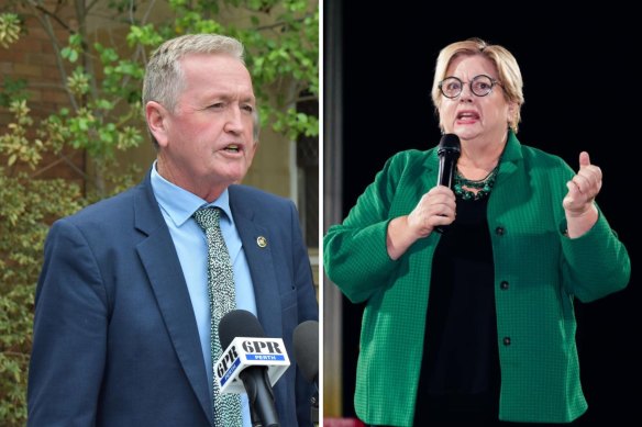 Insulting words: Opposition leader Shane Love (left) and Labor MP Margaret Quirk.