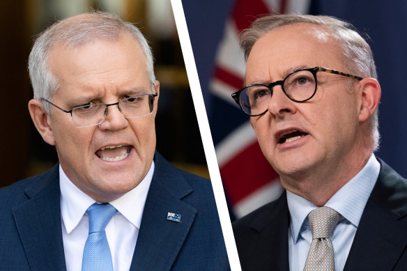 Scott Morrison and Anthony Albanese .