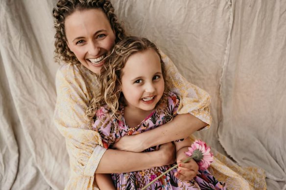 Brisbane nurse Hannah Pringle and her six-year-old daughter Ruby, who died of brain cancer in 2023.