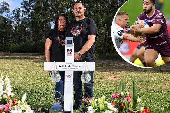 The family of former Manly NRL youngster Keith Titmuss is grieving his death; his mother Lafo and dad Paul.