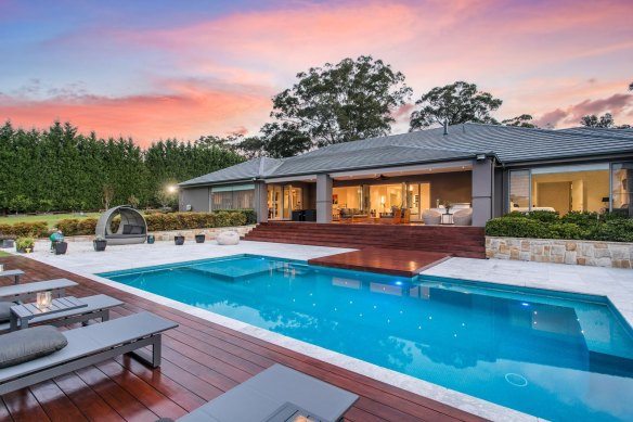 The two-hectare property at Dural owned by the Hales family comes with resort-style facilities including a pool, tennis court and golf range.