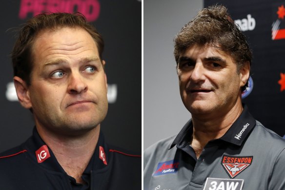 Tensions: Former Essendon football chief Josh Mahoney and long-time Bombers recruiter Adrian Dodoro.