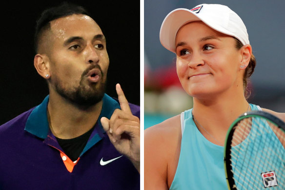 Nick Kyrgios and Ash Barty. 