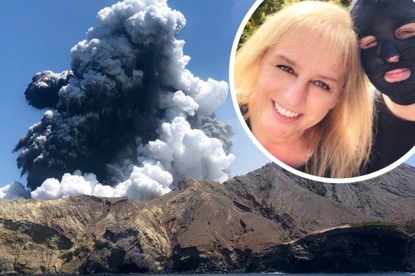 Stephanie Browitt and Marie Browitt after the volcano eruption.