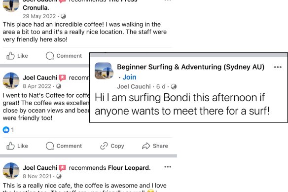 Facebook posts and reviews from Joel Cauchi, the Bondi Junction killer.