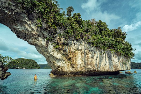 The “Arch”, a limestone arch located on one of Palau’s many islands.