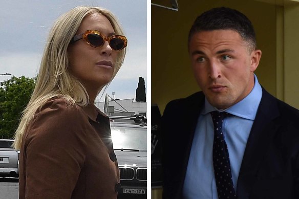 Phoebe Burgess and her former husband Sam Burgess.