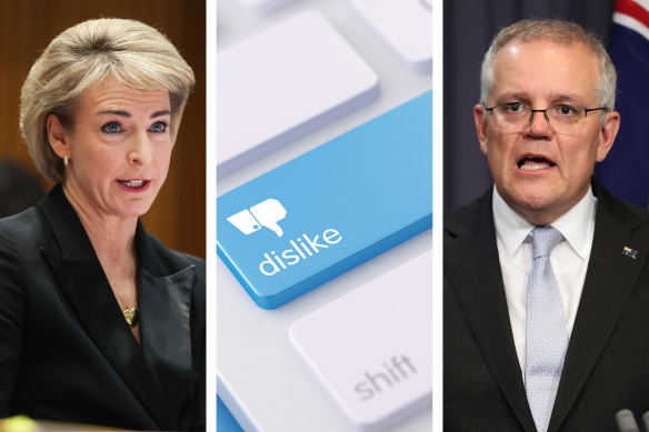 Scott Morrison and Michaelia Cash announced the defamation proposal last year.