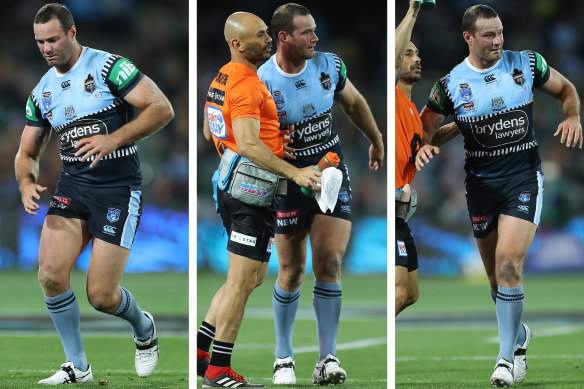 Boyd Cordner suffered  another head knock during game one of the Origin series.