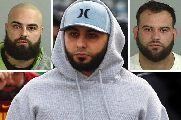 Ibrahem Hamze (centre) was allegedly the target of John Ray Bayssari (left) and Rafat Alameddine (right).