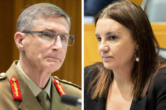 Defence Force chief Angus Campbell and Jacqui Lambie faced off in Senate estimates on Wednesday.