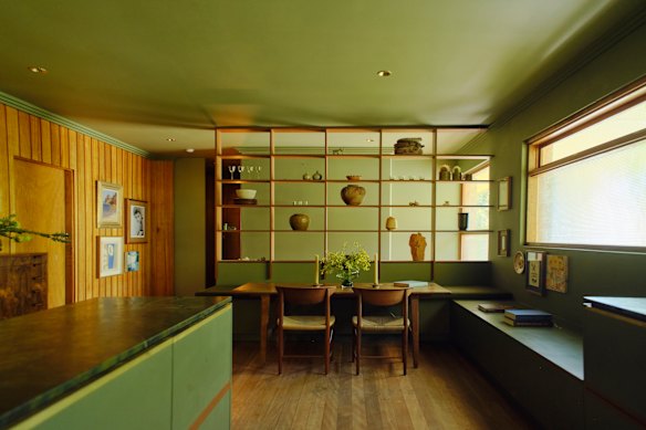 The home’s original mid-century features shine. 