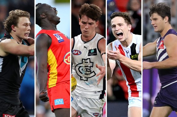 Among the players who might be on the move in the final days of the AFL trade period are: Xavier Duursma, Mabior Chol, Paddy Dow, Jack Billings and Lachie Schultz.