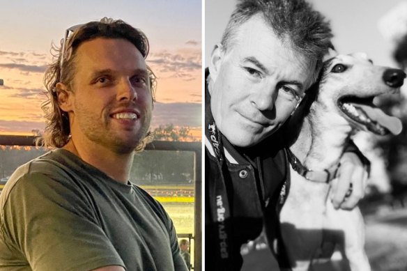 Cameraman James Rose (left) and pilot Stephen Gale (right) were on board the plane that crashed on Sunday.