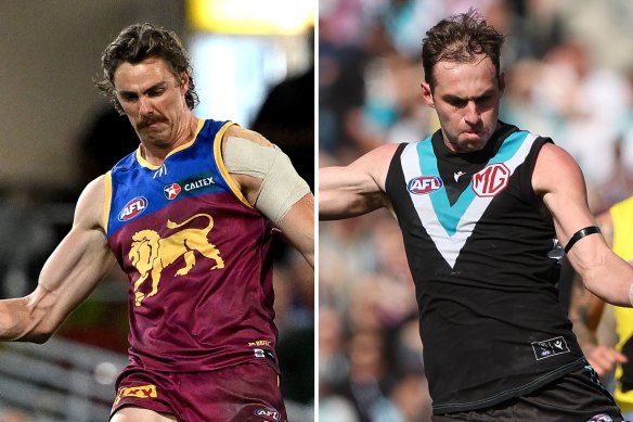Brisbane’s Joe Daniher and Port Adelaide’s Jeremy Finlayson will be targets for their team in the qualifying final at the Gabba.