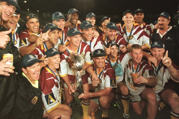 Brisbane Broncos won the first and only Super League grand final in 1997, before achieving the same feat in the inaugural NRL competition.