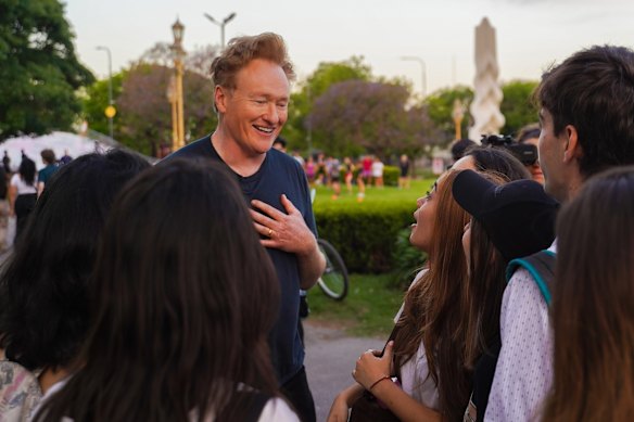 In Conan O’Brien Must Go, the US talkshow host drops in on foreign fans, but it’s really just an excuse to get dressed up as a viking or tango in Argentina.