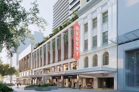 The Queen Street Mall frontage.