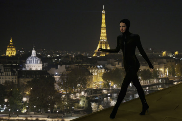 Alicia Vikander as Mira, the actress who plays catsuit-wearing, rooftop-prowling criminal Irma Vep.