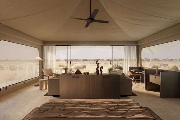 The accommodation will offer views to open plains and roaming wildlife. 
