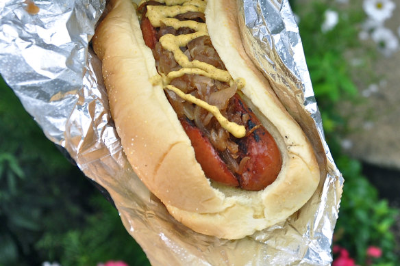 Reindeer sausages are an Alaskan street food.