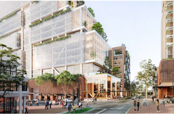 An artist’s impression of the development planned for the new Crows Nest train station.