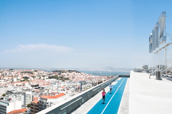 A run with a view … Four Season Hotel Ritz Lisbon’s new rooftop running track.