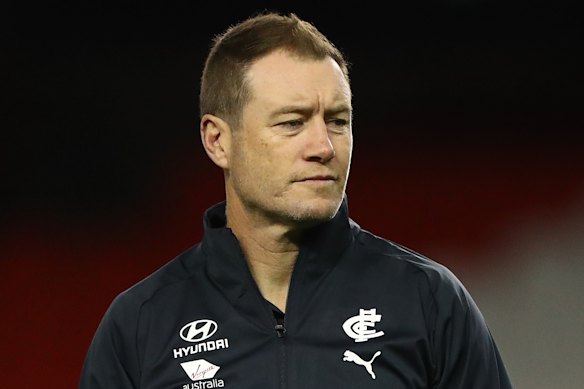 Playing the long game: Carlton assistant coach John Barker isn't getting carried away with the club's run of form. 