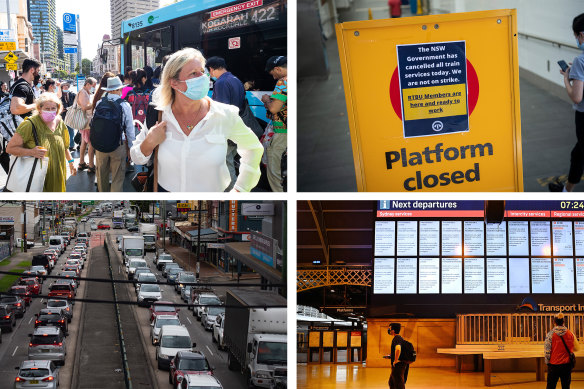 The shutdown of Sydney’s train services on Monday left thousands stranded.