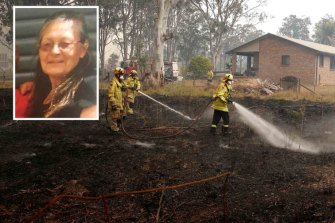 Vivian Chaplain, inset, died protecting her home from the bushfires in Wytaliba.