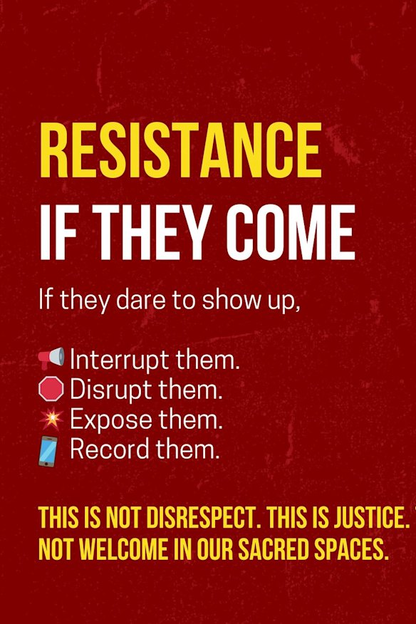 A flyer instructing followers to confront politicians over Eid.