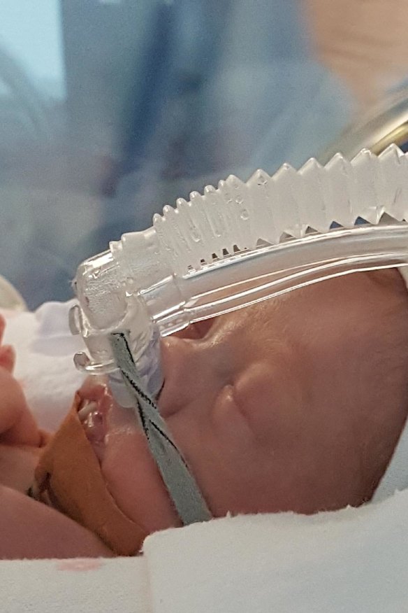 Vivian Pearce in Nepean Hospital's neonatal intensive care unit.