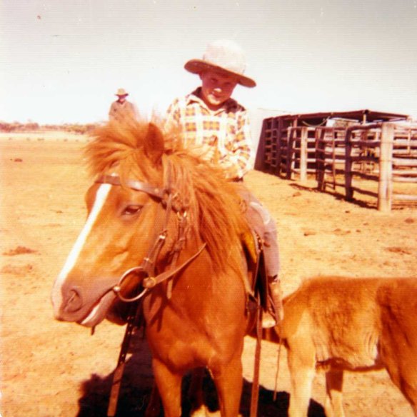 Rob McGavin as a young boy on Posy.