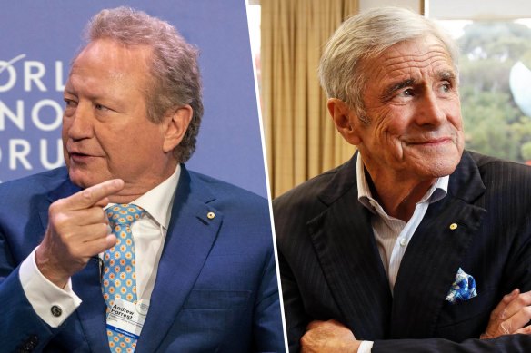 West Australian billionaires Andrew Forrest and Kerry Stokes.