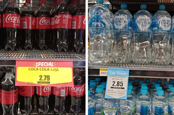 How much more expensive is bottled water than tap water store
