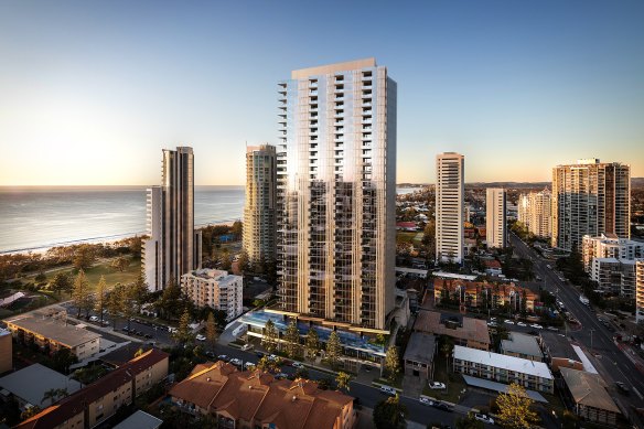 The residential tower Signature Broadbeach by Little Projects is 60 per cent sold out.